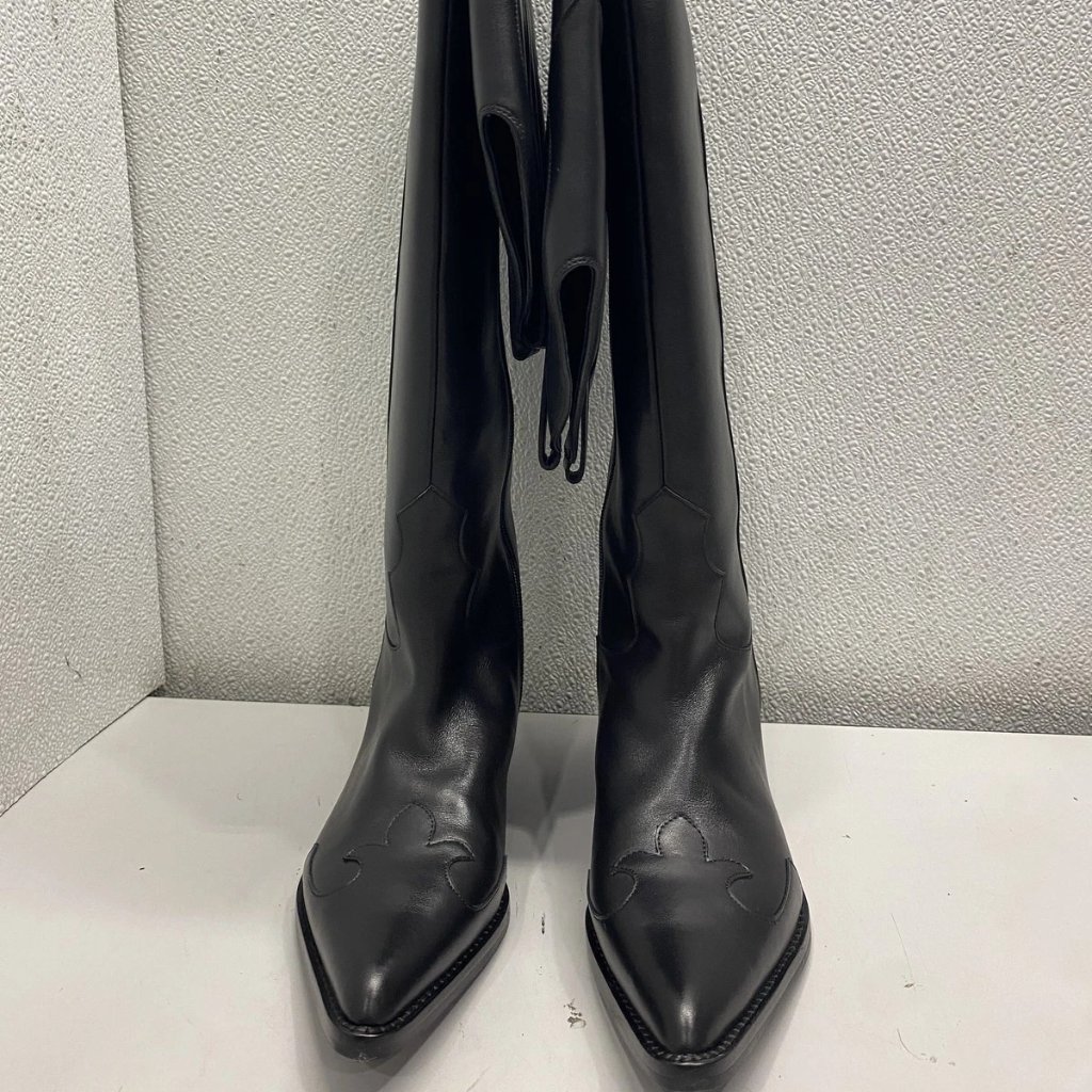 New Raye Women’s Denisse Boot Black Size 7 Pointed Toe, Knee High